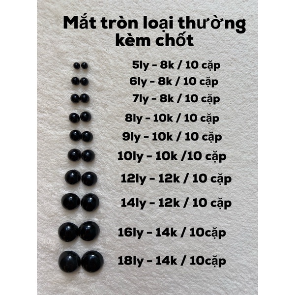 Mắt đen thường kèm chốt an toàn