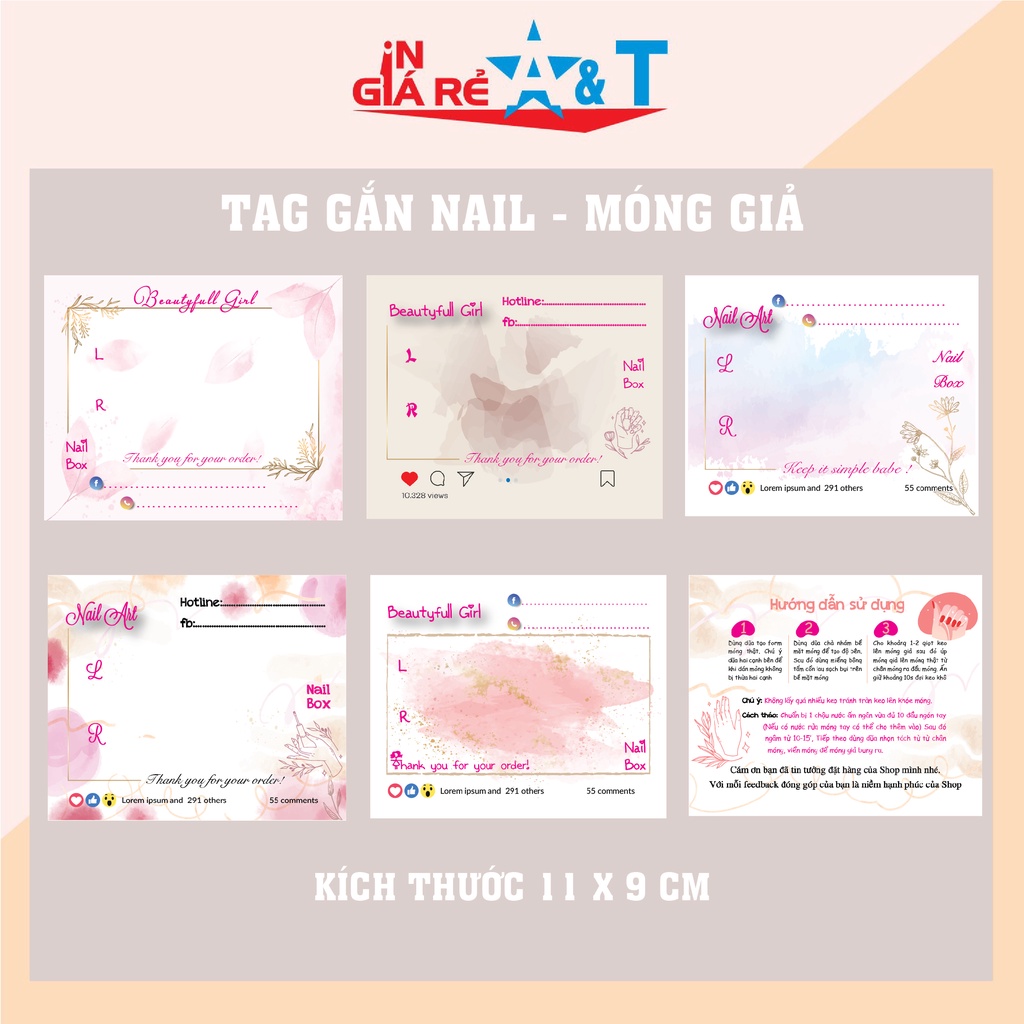 100 TAG NAILBOX, THẺ NAILBOX, BÌA NAILBOX, CARD NAILBOX-NHIỀU MẪU