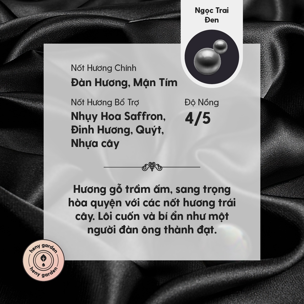 Tinh Dầu Phối Hương Black Pearl (Gỗ Trái Cây) Xông Thơm Phòng, Làm Nến Thơm Thiên Nhiên Heny Garden 10mL