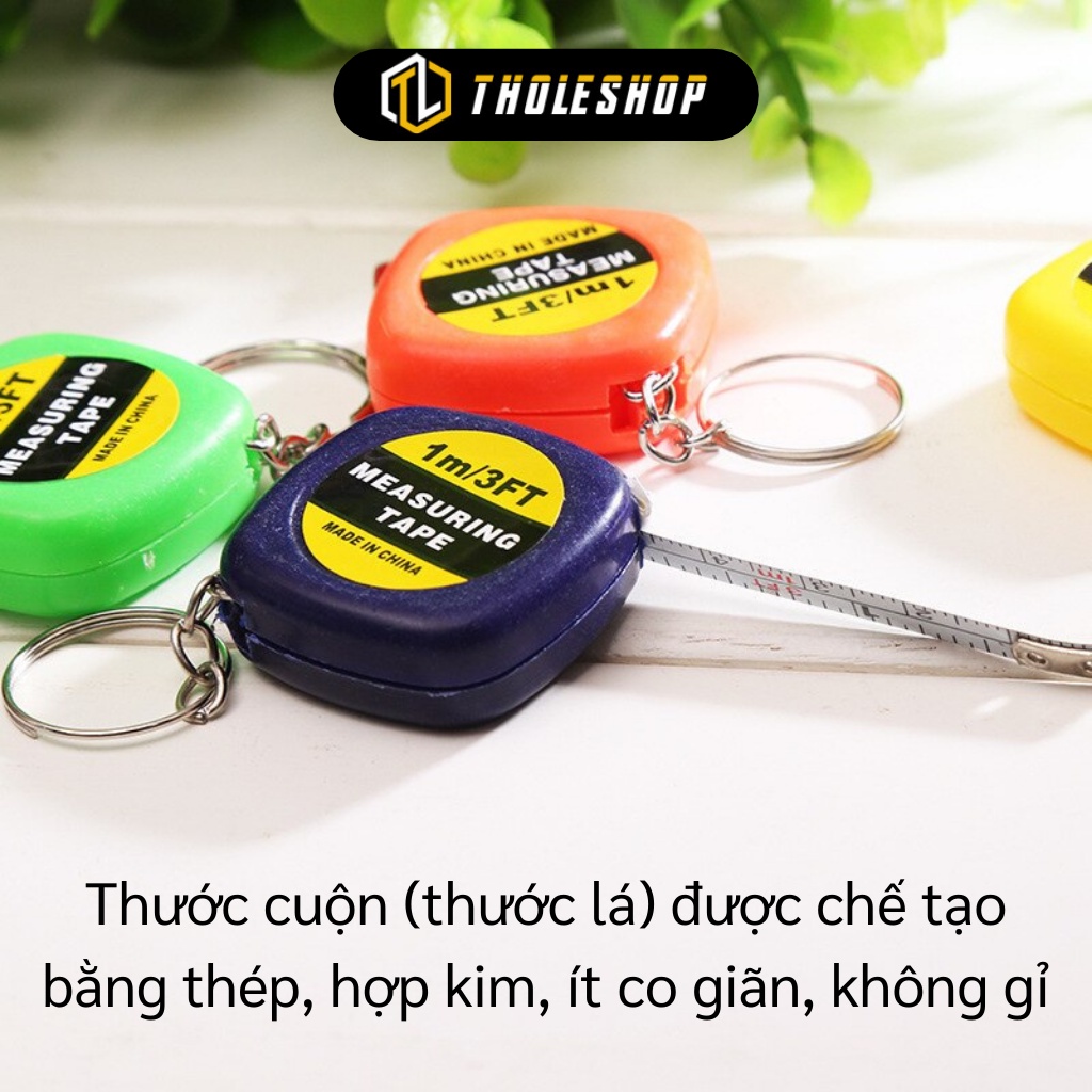 Thước Cuộn - Móc Khóa Kiêm Thước Dây Dài 1m Nhỏ Gọn, Đáng Yêu Nhiều Màu Sắc 5158