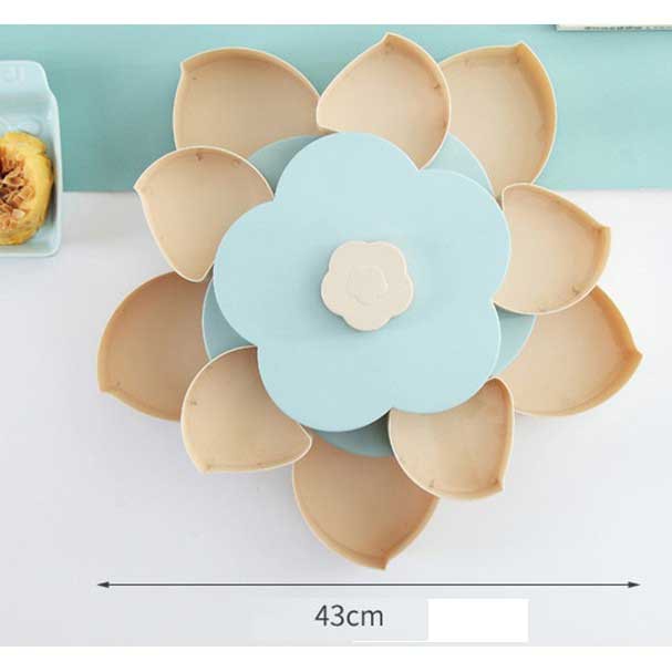 Khay đựng mứt bánh kẹo tự xoay hình cánh hoa độc đáo