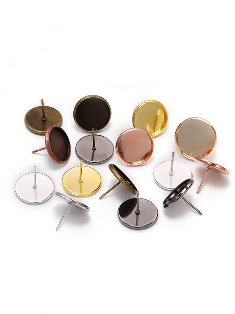 Set 50 đế làm khuyên tai thủ công 8 10 12 14 16 18 20mm tiện dụng