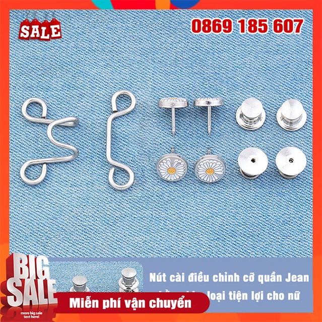 Set Nút Cài Quần Jean - Nút Gài Bằng Kim Loại Có Thể Tháo Ra Và Điều Chỉnh Lưng Quần Dễ Dàng
