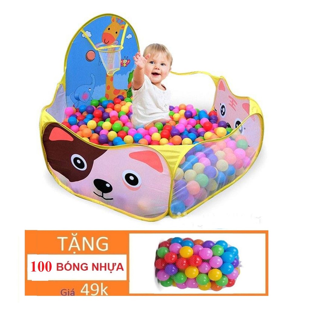 FREE SHIP LỀU BÓNG TẶNG KÈM 100 BÓNG 5 CM (HÀNG CHẤT LƯỢNG CAO) (RẺ NHẤT SHOPEE) SHOP DAC BIET