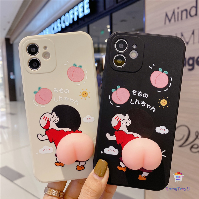 Ốp điện thoại in hình Cậu Bé Bút Chì Shin Chan 3D dành cho iPhone 12 Pro Max 11 Pro 7plus 6 6s 8 Plus XS Max XR X SE2