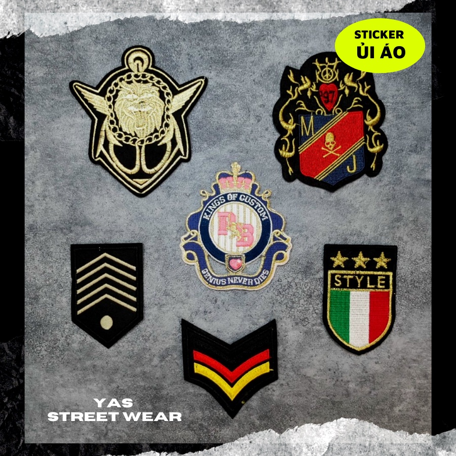 Sticker ủi hình thêu cao cấp - toàn bộ là hình thêu, logo Sticker Patch Ủi Quần Áo,BALO, quần jogger, đồ jeans, giày dép