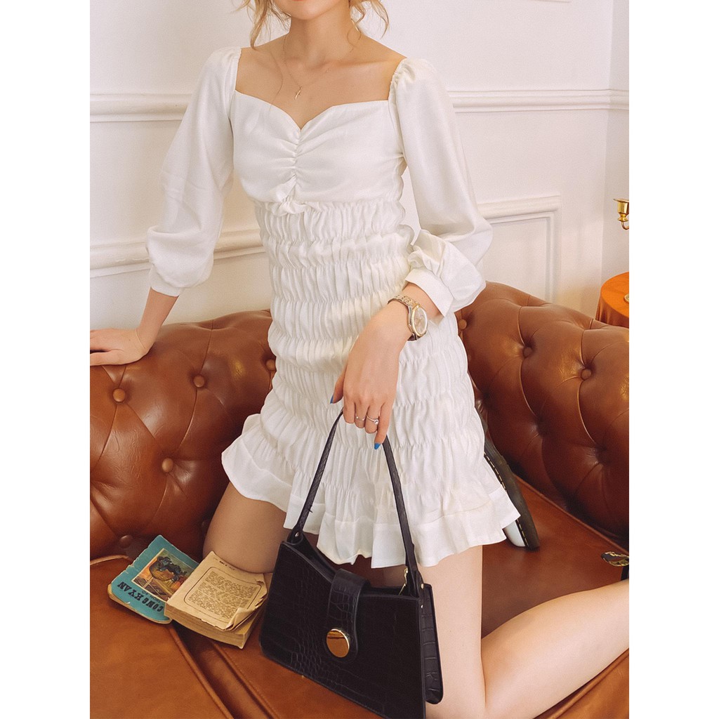 Đầm trắng chun thân tay dài Angel Dress Freesize Gem Clothing SP001094 | BigBuy360 - bigbuy360.vn