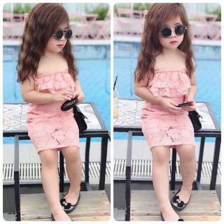 Đầm body ren bé gái