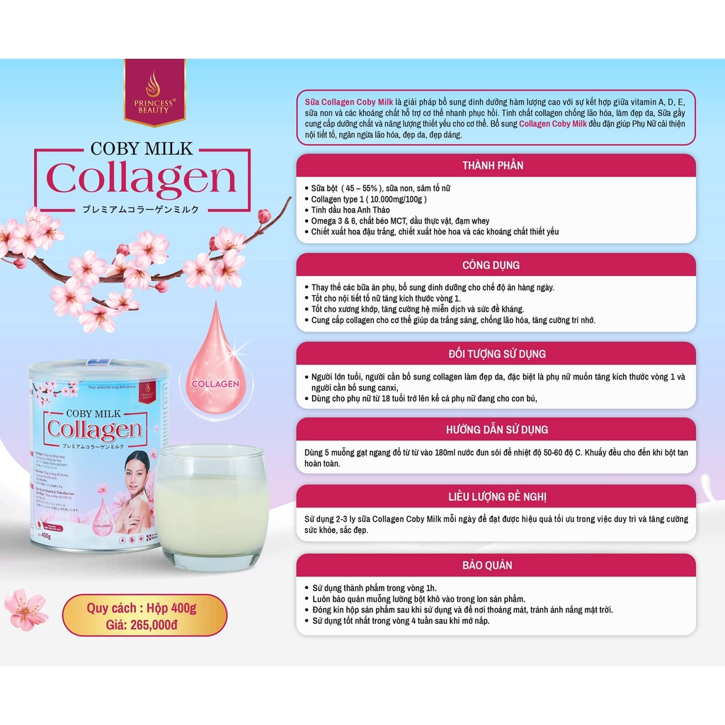 [Tặng 5 Nạ Trắng Da] Sữa Bột COBY MILK Collagen Giúp Cải Thiện Nội Tiết Tố Nữ Và Ngăn Ngừa Lão Hoá Date 2025