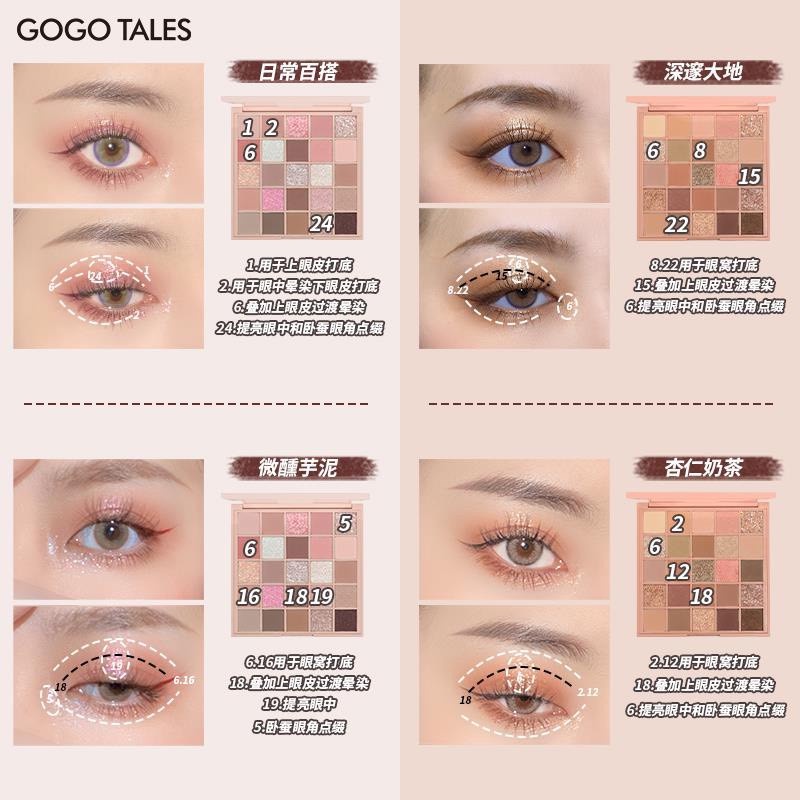 Bảng Phấn Mắt 25 ô GOGO TALES Crystal Color Charming Eyes Make Yourself Priority
