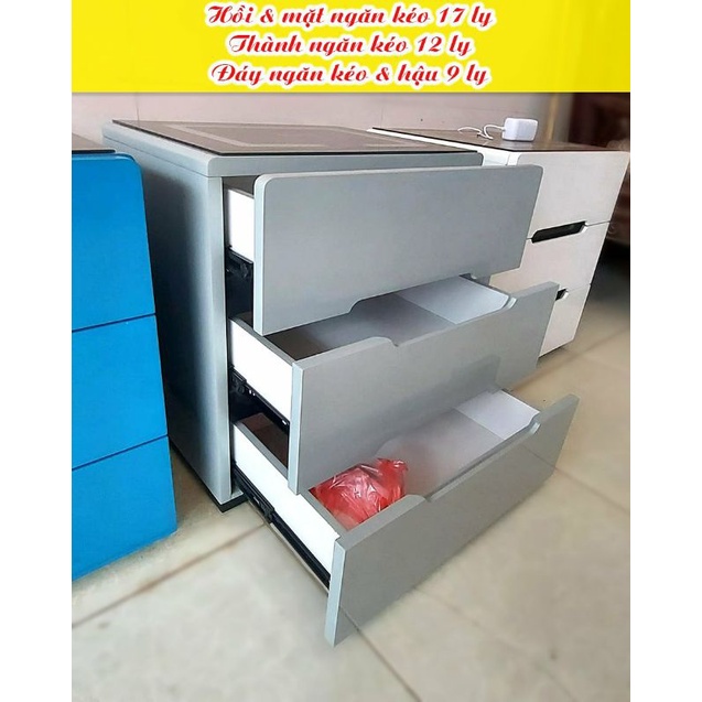 Tủ - Táp đầu giường thông minh_Tích hợp sạc không dây, đèn cảm ứng