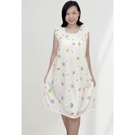 Váy tole/lanh mặc nhà kiểu tay cánh tiên 45-65kg