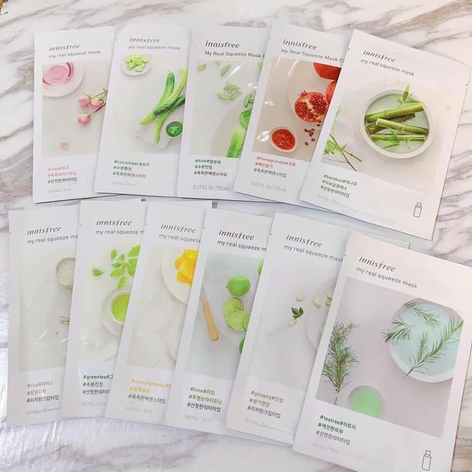 Mặt nạ Innisfree My Real Squeeze Mask (80k/10 miếng ngẫu nhiên)