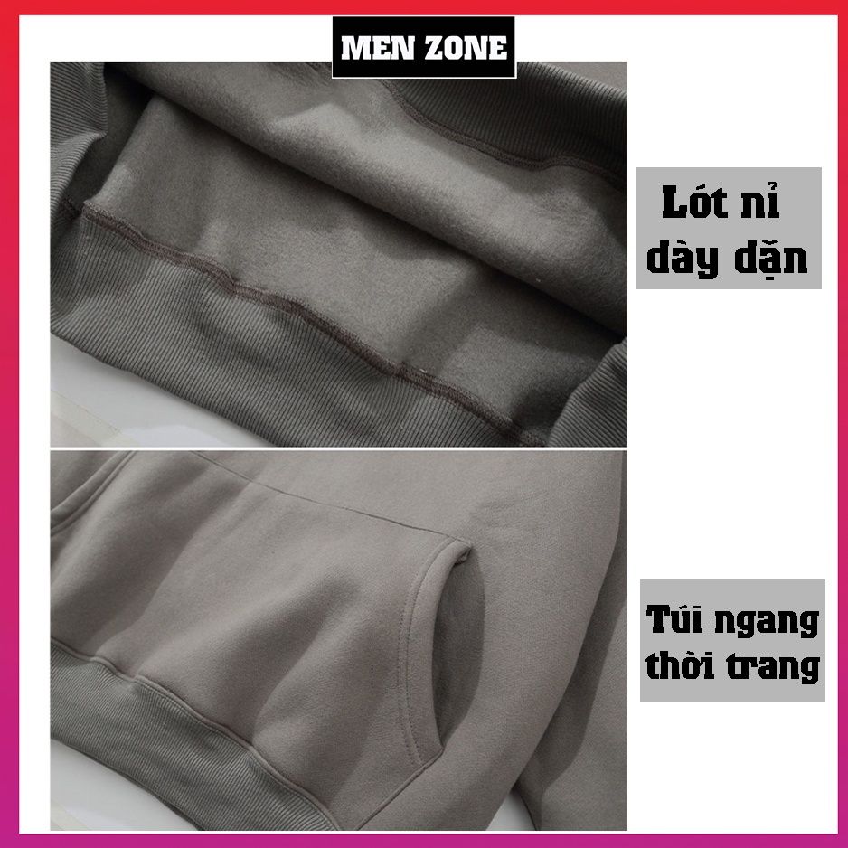 Áo Hoodie Nỉ Có Mũ Form Rộng MENZONE Nhiều Màu Unisex Nam Nữ Ulzzang [ES]