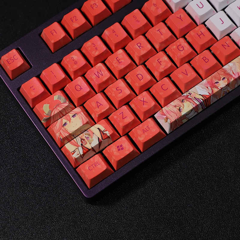 Yae Miko Keycap Cherry Profile Genshin Impact Theme Anime PBT Dye Thăng hoa Bàn phím cơ học Keycaps