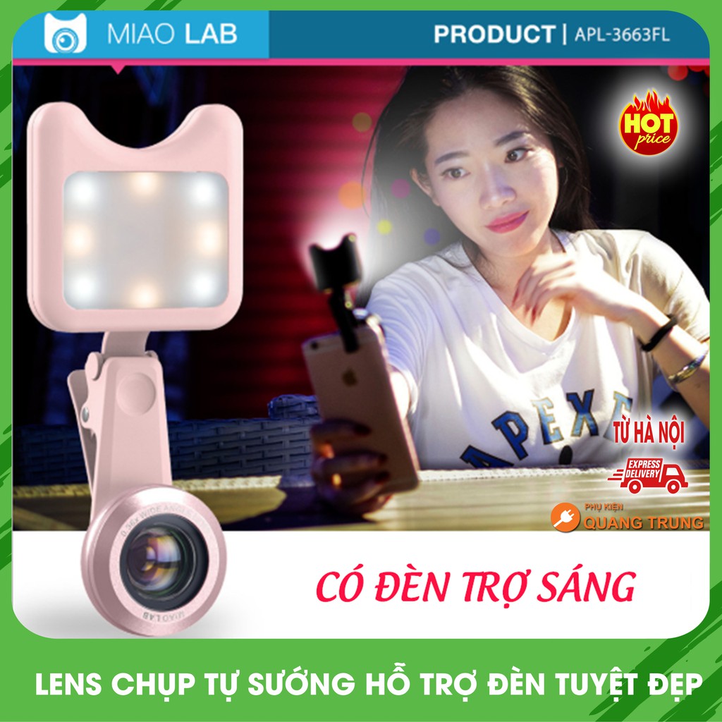 Lens,ống kính chụp selfie,tự sướng có hỗ trợ đèn dành cho điện thoại