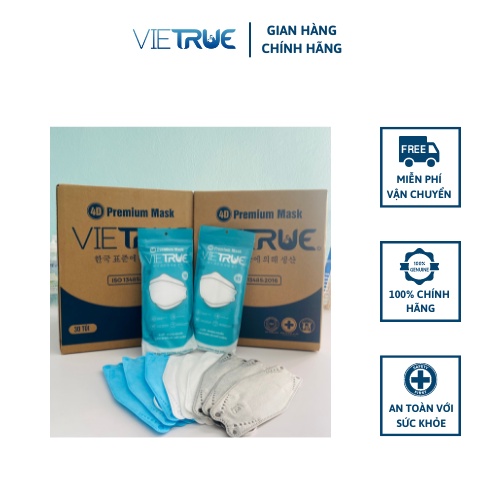 Combo 30 Gói (1 Thùng) Khẩu Trang KF94 Vietrue Cao Cấp Chống Bụi Siêu Mịn