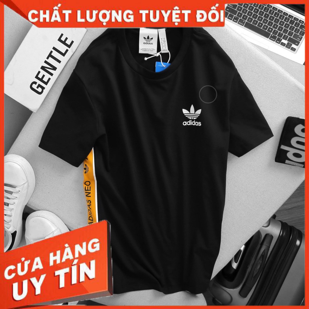 [FreeShip – Hàng cao cấp] Áo phông đen in logo Adidas cho nam và nữ chất liệu cotton mát lạnh cho mùa hè