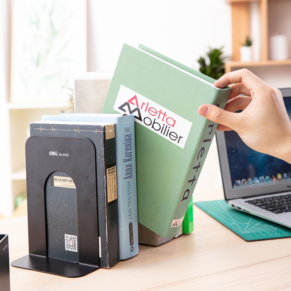 [LIFEMC02BPABAU -10% đơn 250K] Giá dựng sách 90mm Deli, Xanh Dương - 1 đôi - E9262