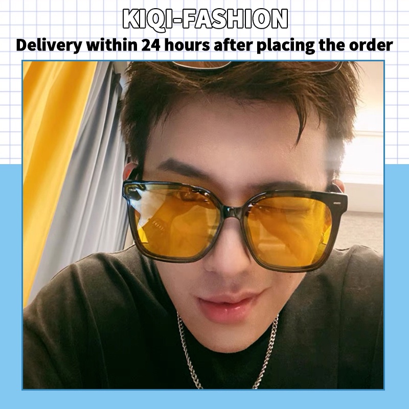 (KIQI-FASHION) COD Kính Mát Gọng Vuông Lớn Chống Tia UV Thời Trang Dành Cho Nam Và Nữ