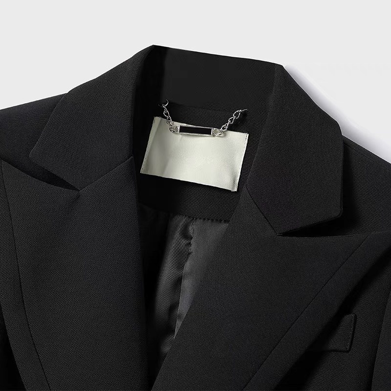 Áo blazer đen 2 lớp kèm đai