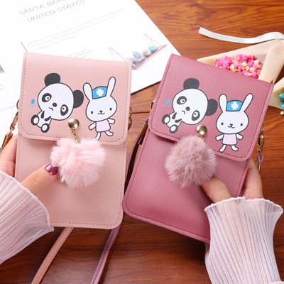 Túi nữ đeo chéo, đeo vai nhỏ gọn G0003 tiện dụng - Túi đựng điện thoại móc khóa bông dễ thương
