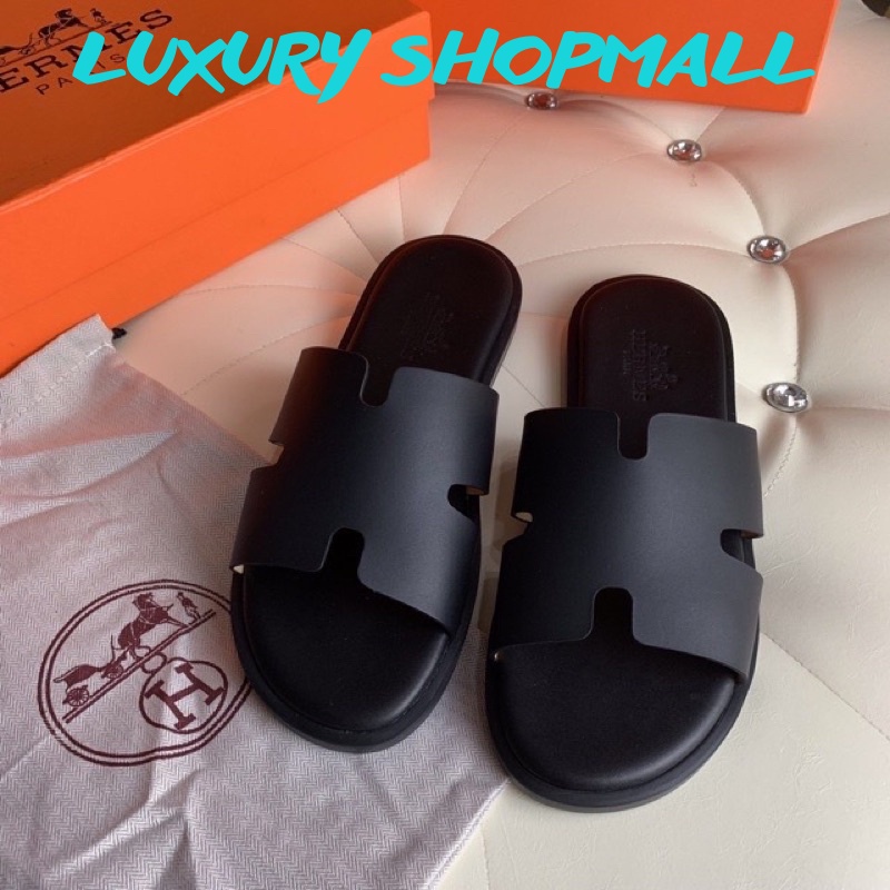 Dép thời trang Quai Ngang Chữ H cực chất, CHAGO HERMES da sịn 100% dép nam nữ Full size 38-42 lurury.shop mall