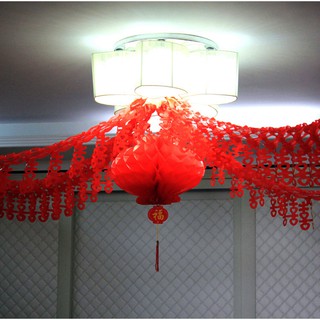 1 Set (4 Dây) Treo Chữ Hỷ Đỏ Trang Trí Đám Cưới Siêu Sang Trọng