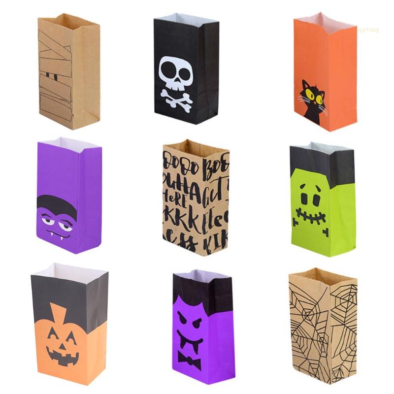QQ Bộ 10 Túi Giấy Đựng Bánh Kẹo Phong Cách Halloween