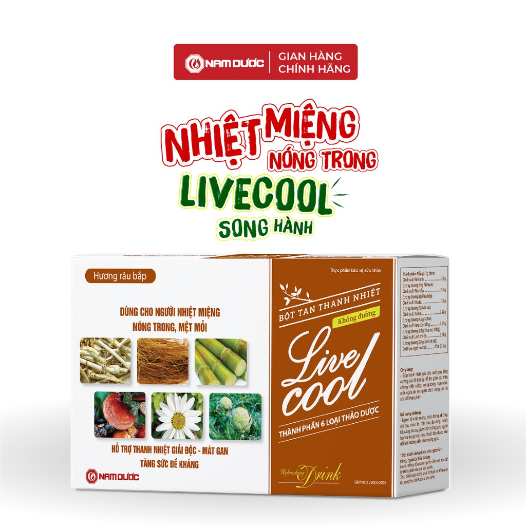 Bột tan thanh nhiệt Livecool không đường - Hỗ trợ thanh nhiệt giải độc, mát gan, tăng cường sức đề kháng