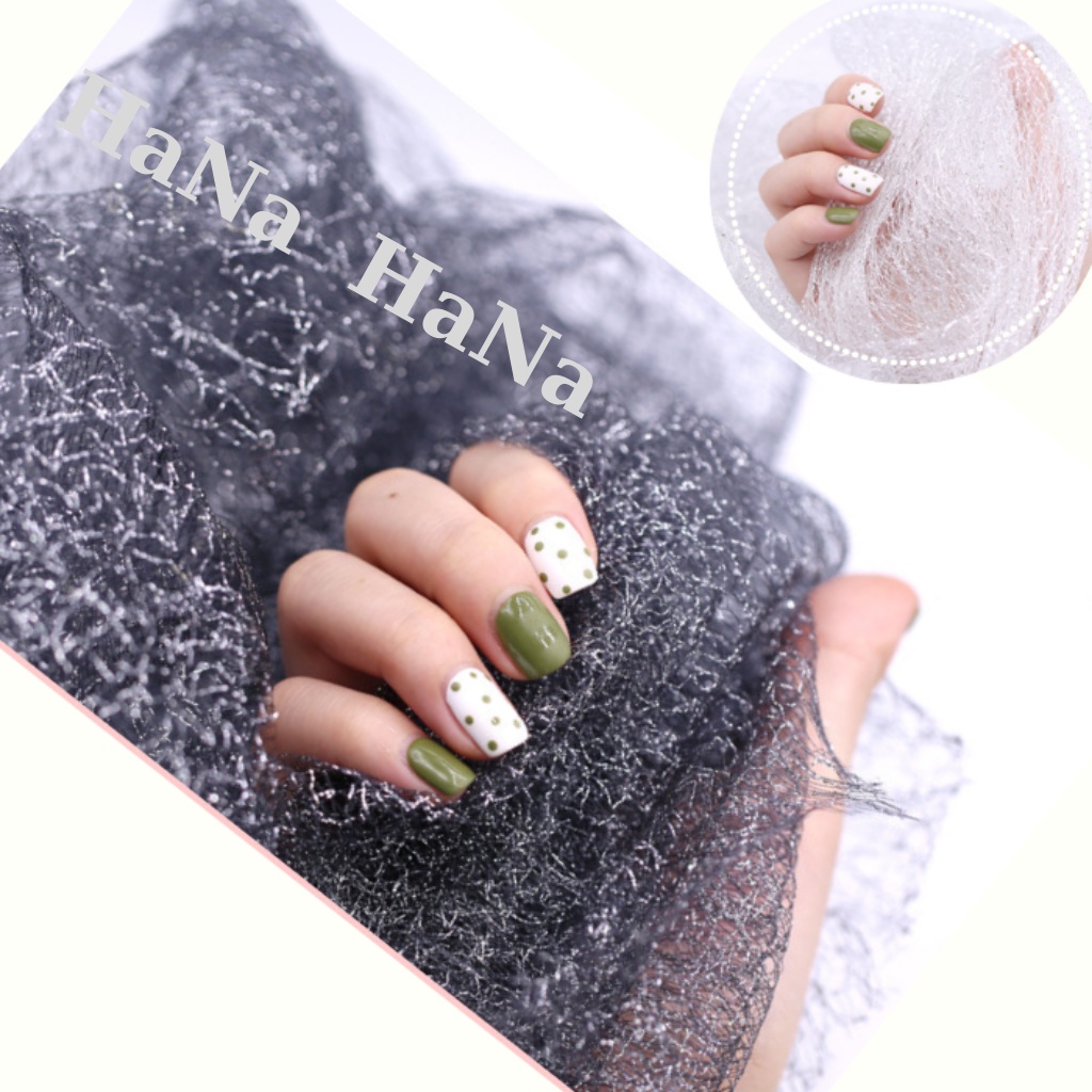 Lưới ren Đen kim tuyến chụp ảnh mẫu, lưới ẩn nail