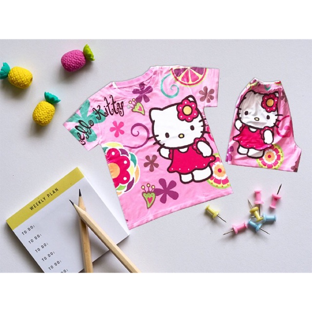 Đồ bộ in 3D vải thun lạnh thái kitty 10-60kg
