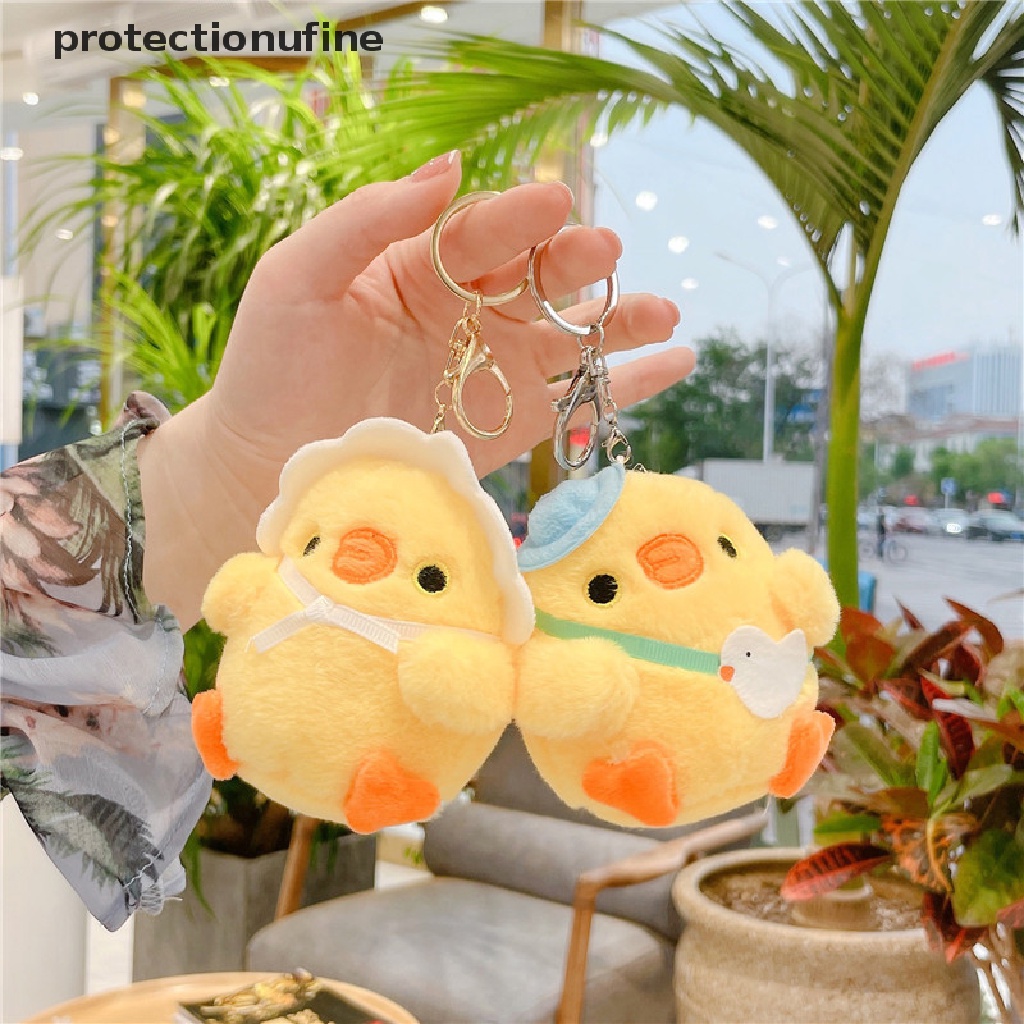 Móc khóa hình chú gà nhồi bông xinh xắn dễ thương