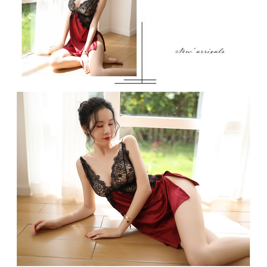 Váy ngủ xẻ eo phối ren ngực sexy quyến rũ MS5157 | BigBuy360 - bigbuy360.vn
