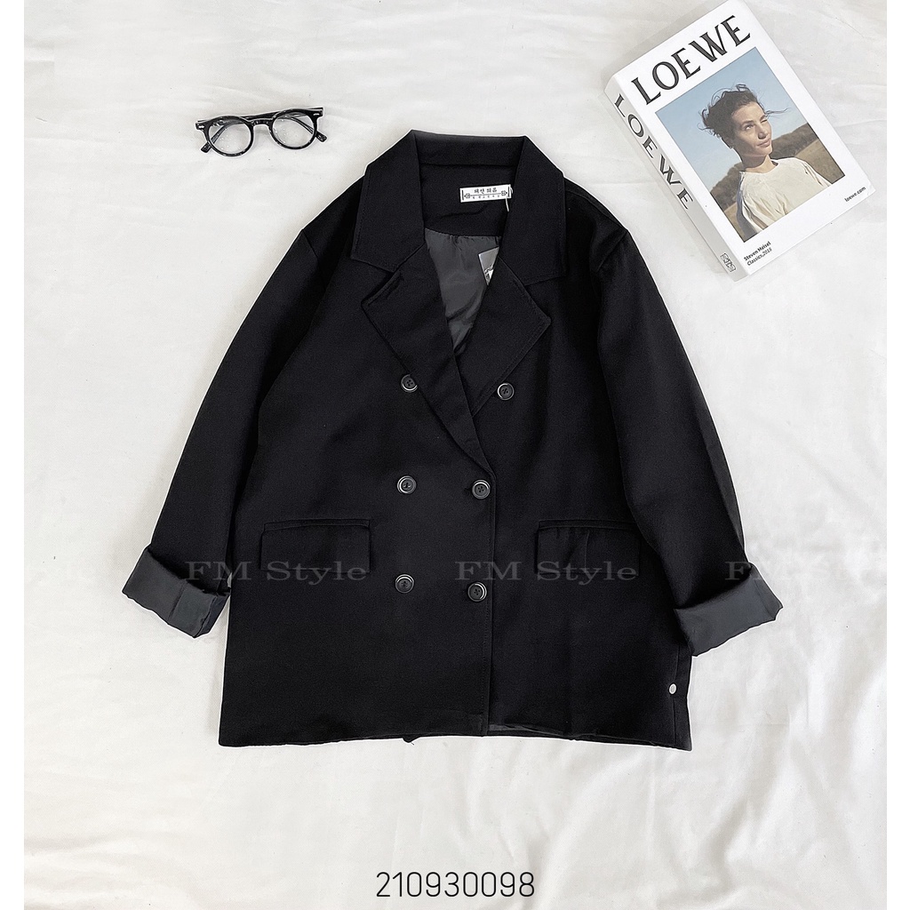 Áo khoác vest FM Style blazer công sở 2 túi 6 nút phong cách Hàn Quốc chất liệu cao cấp thời trang thanh lịch 210930098