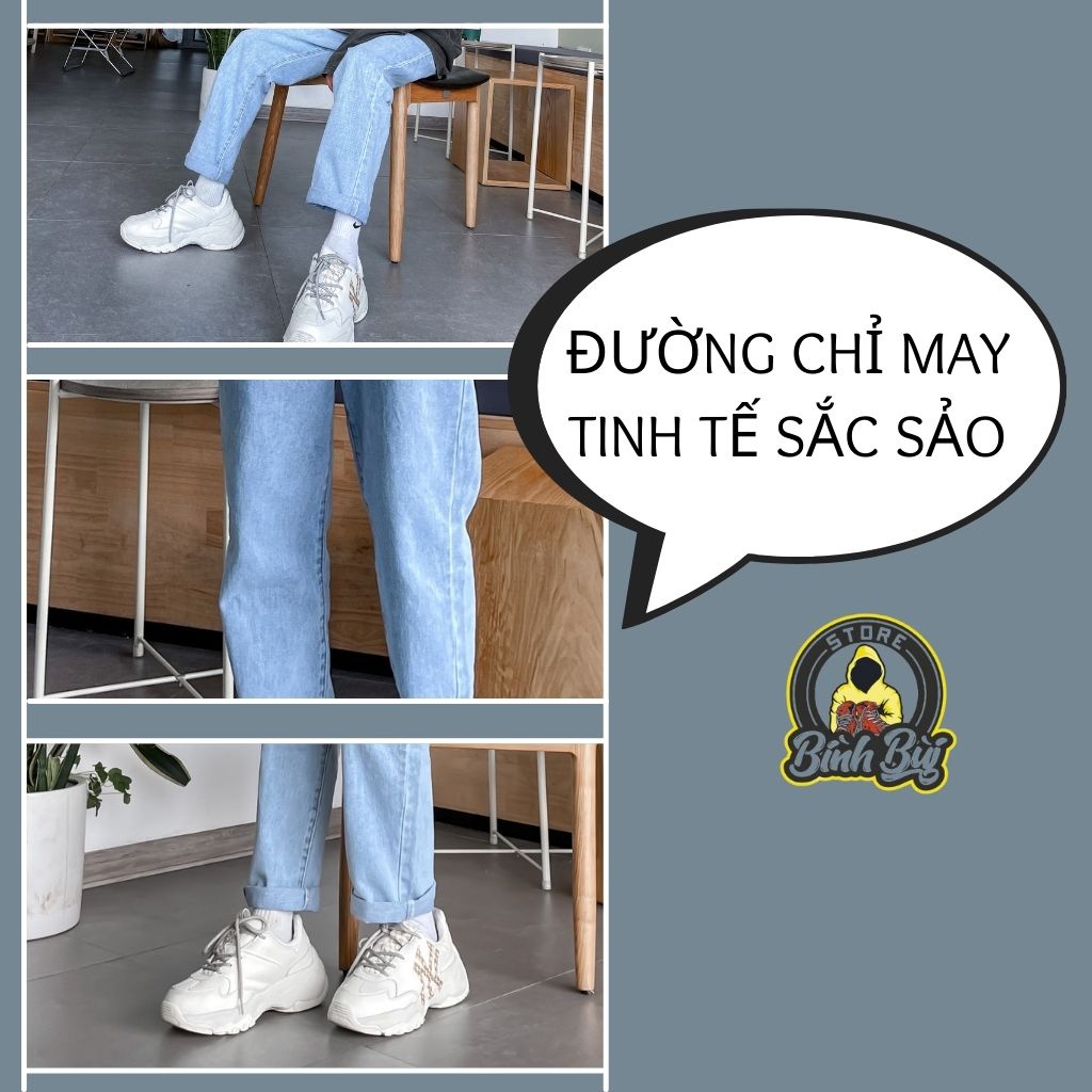 Quần Jean Nam Rách Gối Ống Côn Baggy Dáng Đứng Phong Cách Ulzzang Hàn Quốc | BigBuy360 - bigbuy360.vn