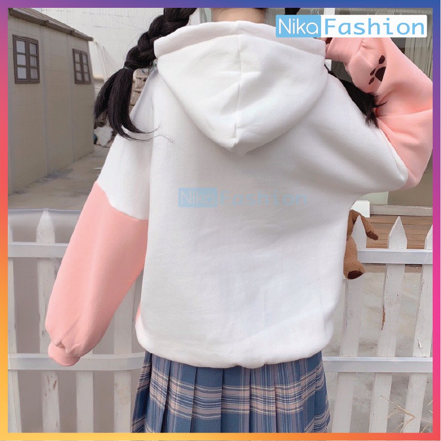 Nikafashion Áo Hoodie Nón Unisex Nam Nữ Chất Vải Nỉ Freesize 1 kích cỡ Form Dáng Rộng Dưới 65kg Mặc Đẹp M.E.O | BigBuy360 - bigbuy360.vn