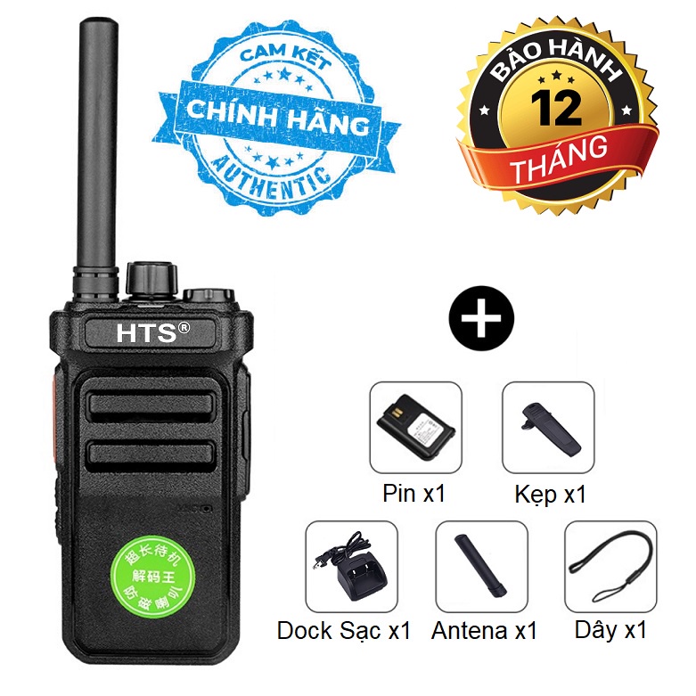 Bộ đàm HTS CP988 (Nhỏ gọn, 2 chế độ sạc, Pin dung lượng cao sử dụng &gt;18 tiếng, độ bền cao)