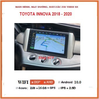 Bộ Màn hình androi+ mặt dưỡng cho xe TOYOTA INNOVA 2018-2020,Đầu DVD toyota lắp zin cho Innova có giắc zin đi kèm.