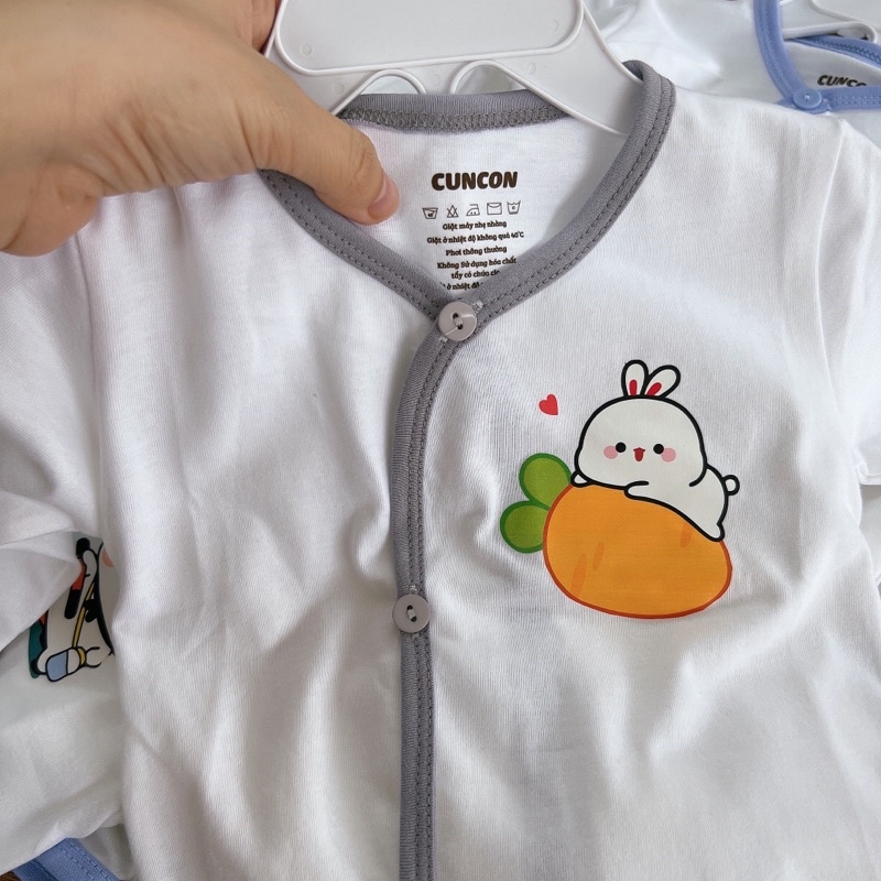 Bộ quần áo sơ sinh dài tay cotton organic hiệu Cún Con