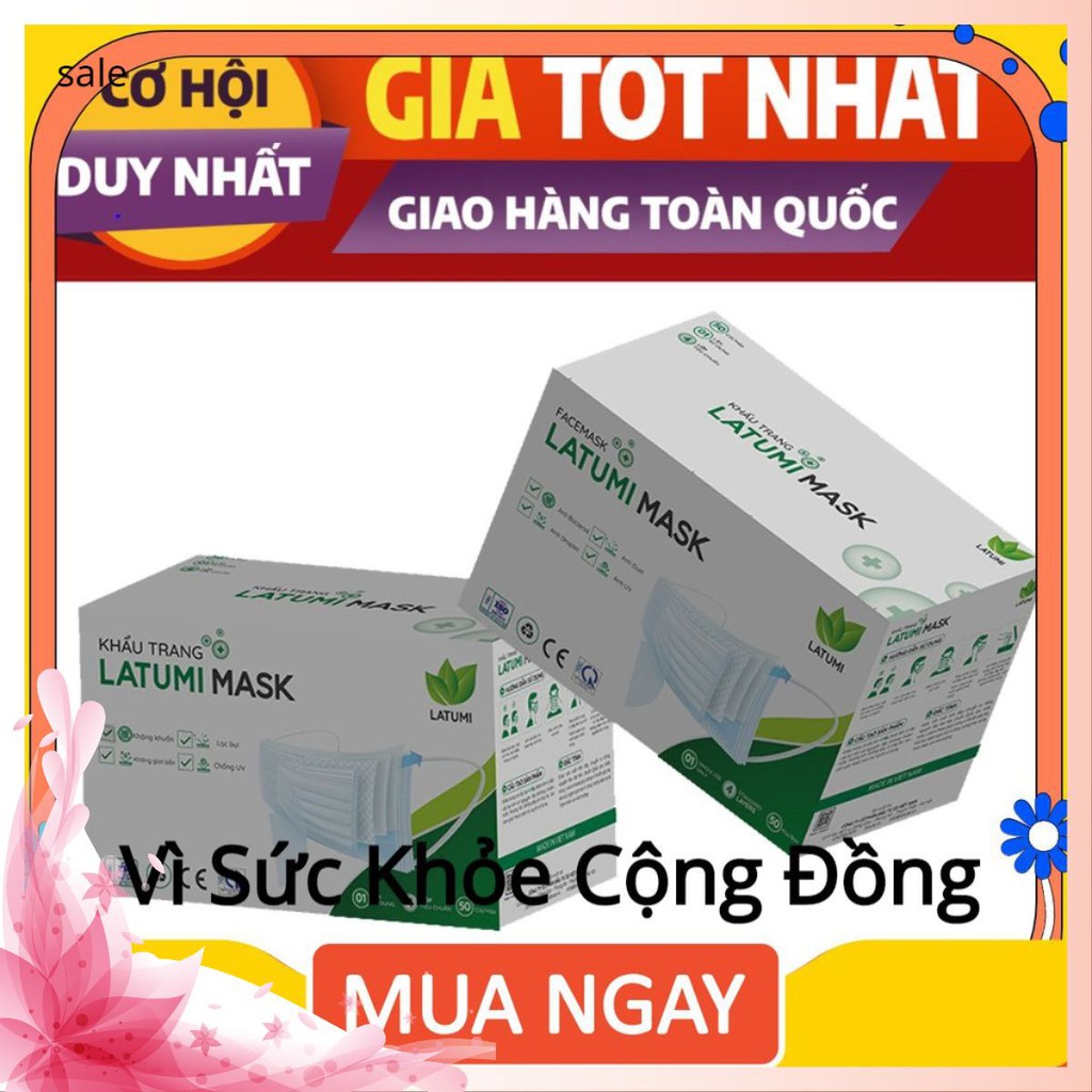COMBO 6 HỘP Khẩu Trang Y Tế 4 Lớp Kháng Khuẩn LATUMI Cao Cấp Xuất Khẩu Có Tác Dụng Phòng Chống Vi khuẩn doradoraaa