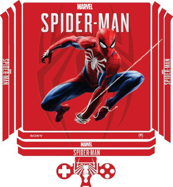 Skin ps3 và ps4 Spider man miếng dán trang trí bảo vệ máy game điện thử