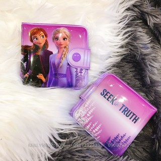 Bóp ví tiền ngang 2 mặt hình công chúa Anna Elsa (Frozen 2) màu tím cho bé gái (Thái Lan) - 105NFZ91795 - (9.5x1x9cm)