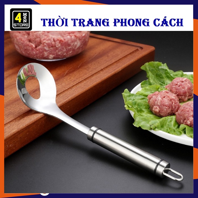 Thìa Làm Thịt Viên, Mọc, Cá Viên 100% Inox 304 Loại 1 Cao Cấp, Thần Thánh