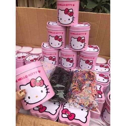 Hộp chun buộc tóc hello kitty