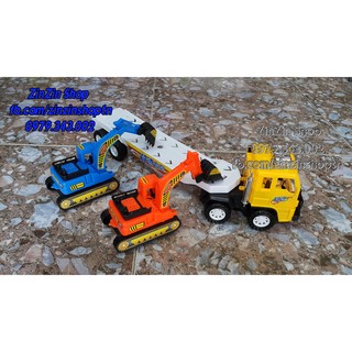 ĐỒ CHƠI XE CONTAINER CHỞ XE XÚC ( SỐ 1 )
