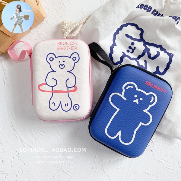Túi Đựng Dây Cáp Sạc Và Tai Nghe Cứng 8cm Hình Gấu Dễ Thương | BigBuy360 - bigbuy360.vn
