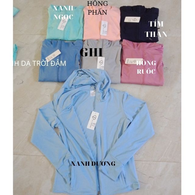 Áo chống nắng 2 lớp nữ hàng vải thông hơi kim cương