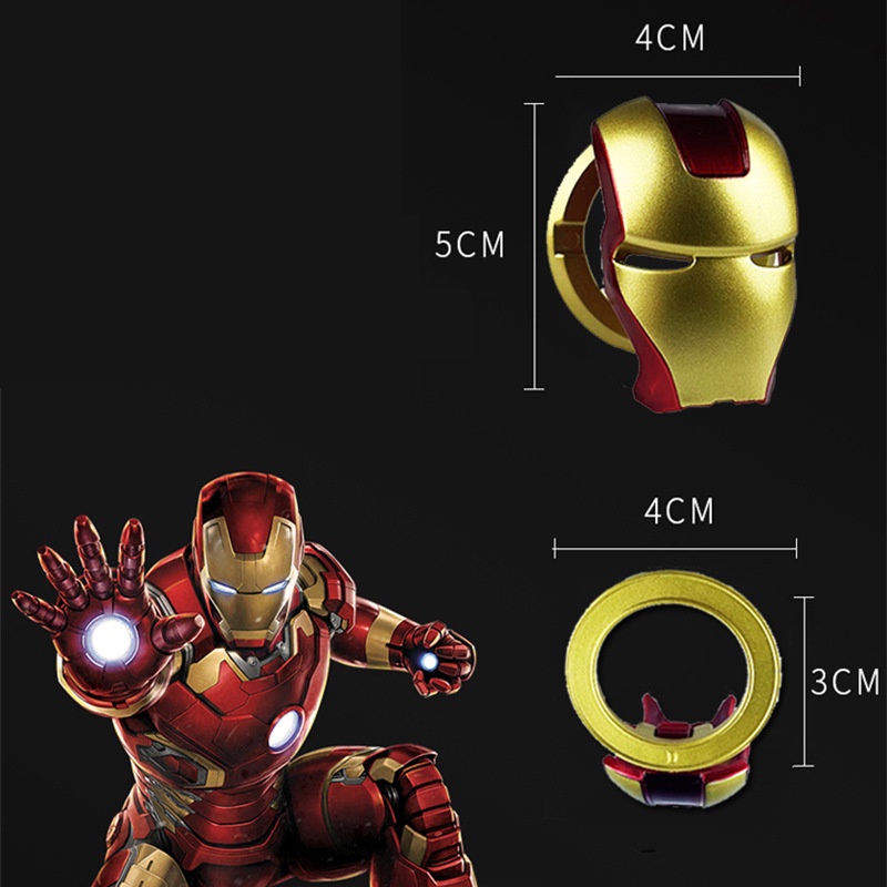 Vỏ Bảo Vệ Nút Khởi Động Xe Ô Tô Hình Marvel - Iron Man Trang Trí Nội Thất Xe Hơi