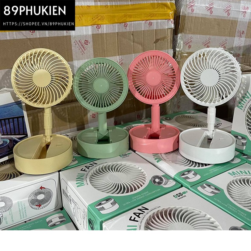 [Mã ELHA22 giảm 5% đơn 300K] Quạt mini cầm tay gấp gọn để bàn quạt mini có 3 tốc độ gió làm mát, cổng sạc USB